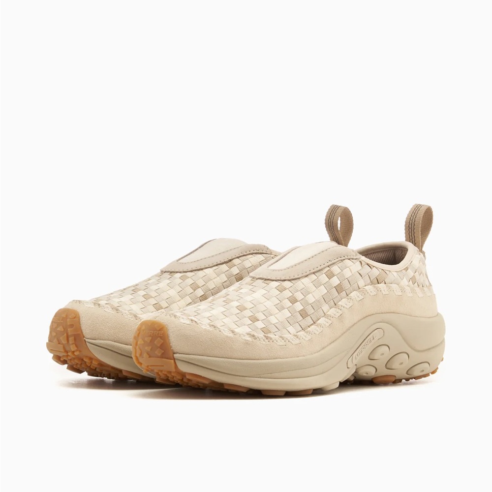 Merrell Beige Woven Slip-On Sneakers with Gum Outsole